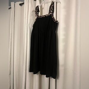 Women’s Mini Dress with Leopard Print Straps